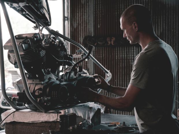 Man working on an engine