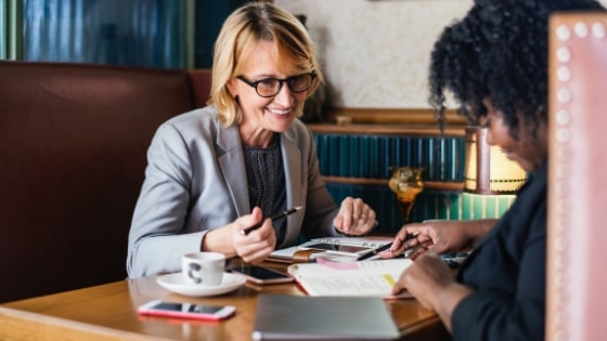 business meeting in a cafe