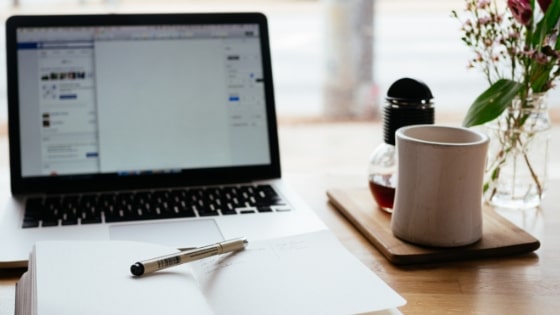 computer and coffee