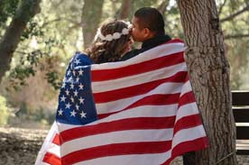 Couple with American Flag