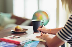 Homeschool working at a desk