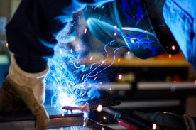 smoke and sparks from welding