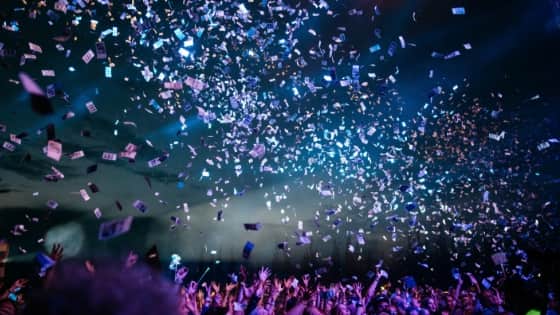 celebration with confetti