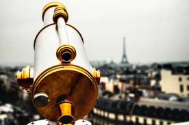 telescope overlooking paris france