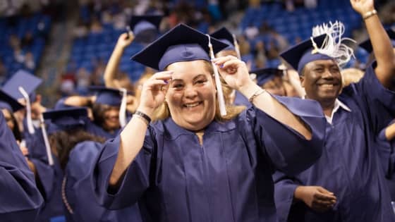 graduates cheering
