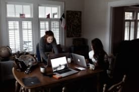 two women working