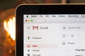 gmail account open on laptop.