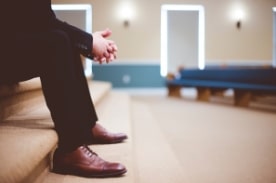 man waiting for an interview