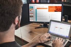 man on computer