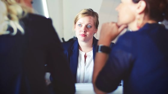 Woman in a job interview