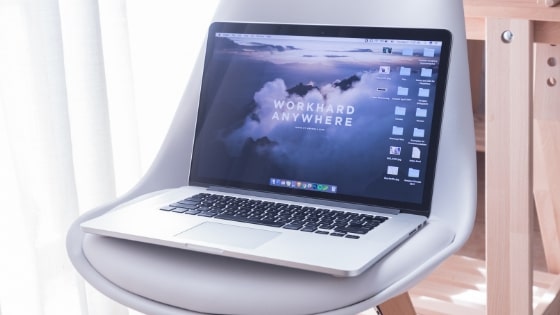 Macbook on a chair