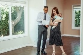property manager with renter.