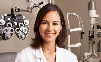 An optician at work.