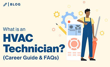 Illustrated image: What is an HVAC Technician? Career Guide and FAQS.