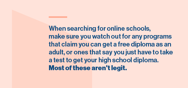 advice about finding accredited online high schools.