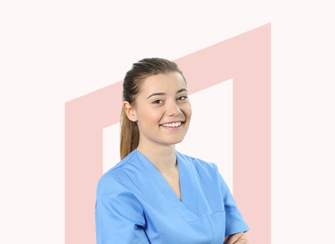 smiling healthcare professional.