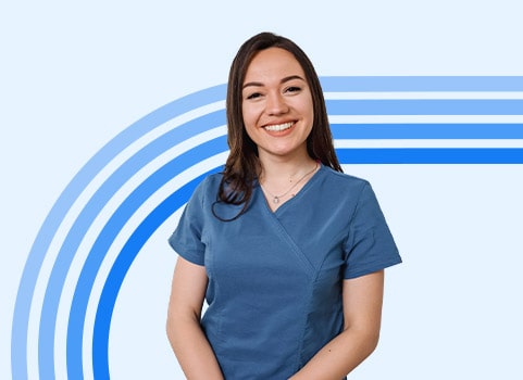 smiling healthcare worker.