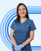 smiling healthcare worker.