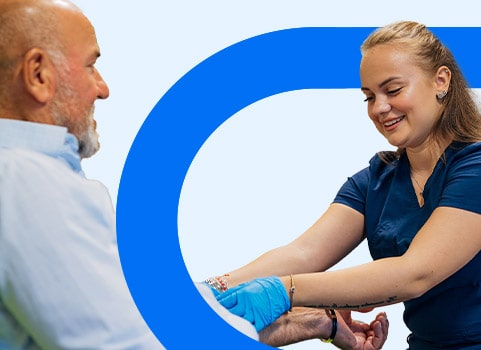phlebotomy technician at work.