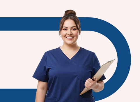 smiling healthcare worker.