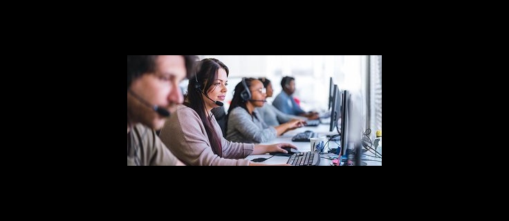 call center employees at work.