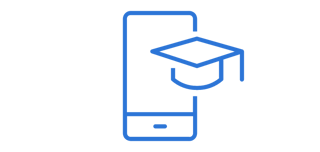 phone and graduation cap icon.