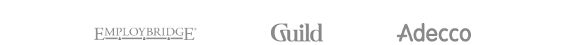 Employbridge, Guild and Adecco logos.