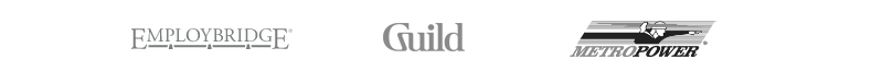 Employbridge, Guild & Metropower logos.