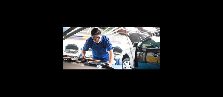 mechanic in a garage.