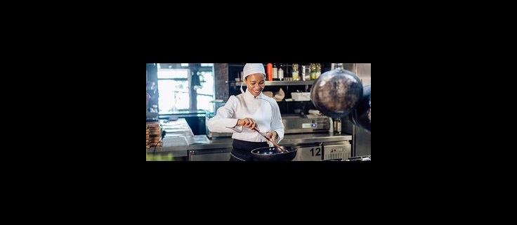 culinary student in a kitchen.