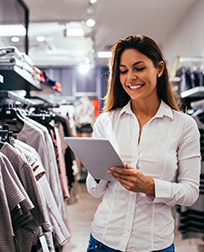 retail supervisor checking inventory in store.